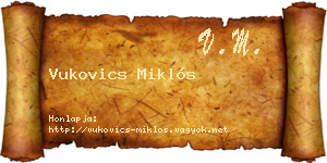 Vukovics Miklós névjegykártya